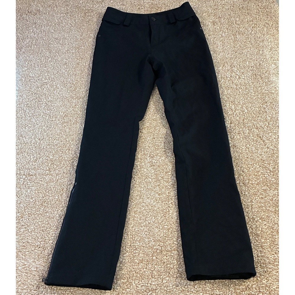 Volcom Womens Snowboard Pants XS Black Slim Flare Zip Hem Ski Snow Stretch Fit